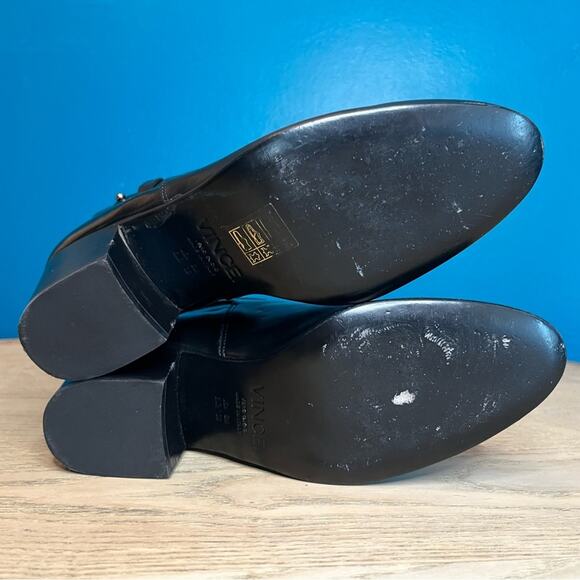 Vince. Harriet Black Leather Ankle Boots Block Heel Women’s Size 6 Made In Italy - Picture 8 of 9